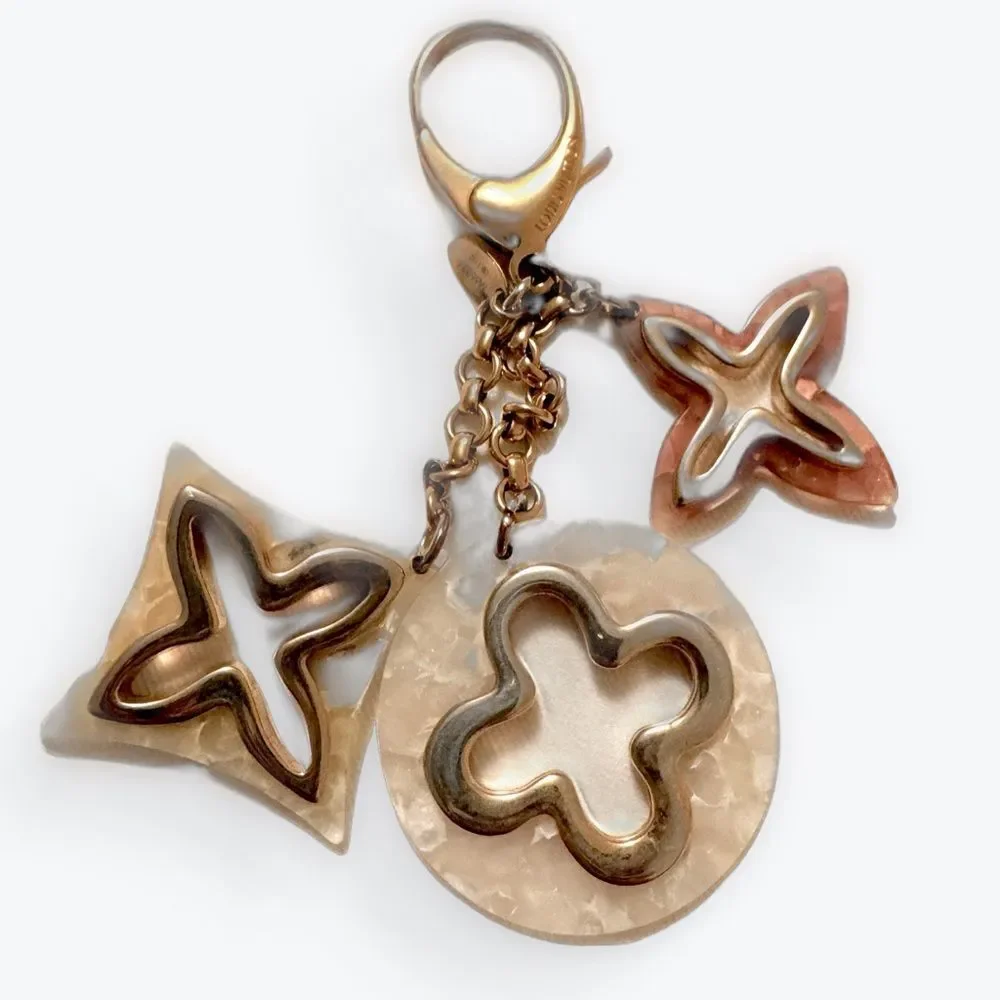 Louis Vuitton Bijou De Sac Insolence Bag Charm Keychain Gold Resin Multicolor
